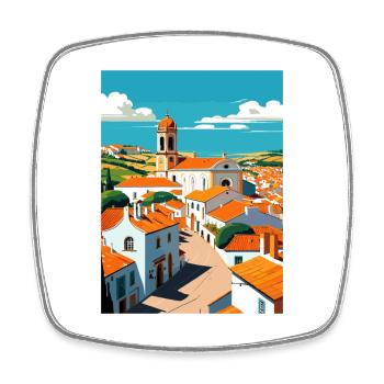 Alentejo Portugal Vintage voyage affiche Souvenir - Magnet carré - blanc - Devant