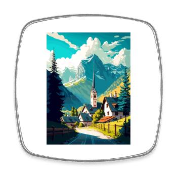Sankt Johann Autriche Vintage voyage affiche WPA Art - Magnet carré - blanc - Devant