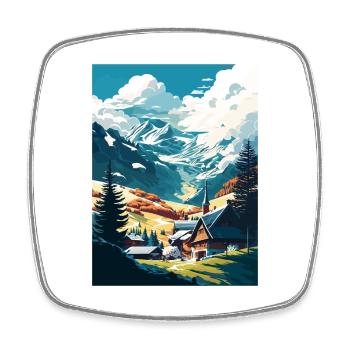 Zell am Ziller Österreich Vintage Reiseposter WPA - Viereckiger Kühlschrankmagnet - Weiß - Vorne