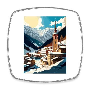 Badgastein Austria Vintage Travel Poster Souvenir - Square fridge magnet - white - Front