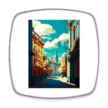 Baden Bei Wien Austria Vintage Travel Poster WPA - Square fridge magnet - white - Front