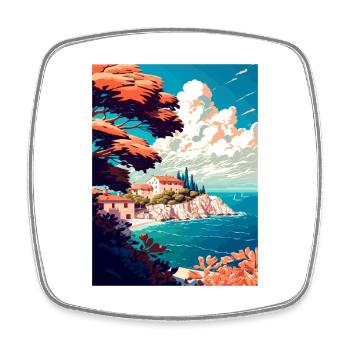 Punta Rata Kroatien Vintage Reiseposter Souvenir - Viereckiger Kühlschrankmagnet - Weiß - Vorne