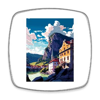 Durnstein Autriche Vintage voyage affiche Souvenir - Magnet carré - blanc - Devant