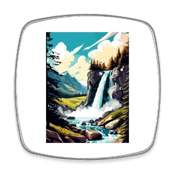 Krimml cascades Autriche Vintage voyage affiche - Magnet carré - blanc - Devant