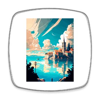 Split Croatie Vintage voyage affiche WPA Souvenir - Magnet carré - blanc - Devant