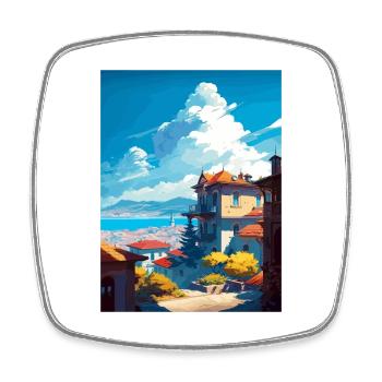 Diyarbakır Turkey Vintage Travel Poster Souvenir - Square fridge magnet - white - Front