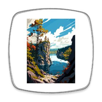 Parc national d’Ojcowski Pologne Affiche de voyage - Magnet carré - blanc - Devant