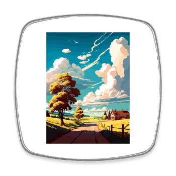 Skane Sweden Vintage Travel Poster WPA Souvenir - Square fridge magnet - white - Front