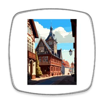 Weimar Germany Vintage Travel Poster WPA Souvenir - Square fridge magnet - white - Front