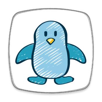 Pinguin - Viereckiger Kühlschrankmagnet - Weiß - Vorne