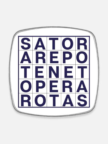 Sator-Rotas - Square fridge magnet - white