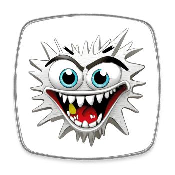 Scary and Delusional Monster Head - Square fridge magnet - white - Front