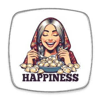 Pelmeni Lucky Gift - Square fridge magnet - white - Front
