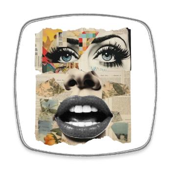 Photo collage - Square fridge magnet - white - Front