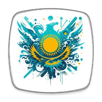 Kazakhstan Artful Gift - Square fridge magnet - white - Front