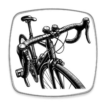 Rennrad Fahrrad Radsport Skizze schwarz weiss - Viereckiger Kühlschrankmagnet - Weiß - Vorne