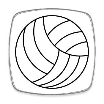 Volley-ball - Magnet carré - blanc - Devant