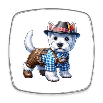 West Highland White Terrier Dog Bavaria - Square fridge magnet - white - Front
