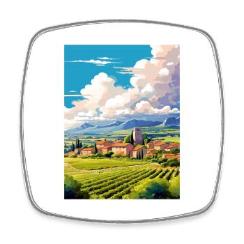Provence Frankreich Vintage Reiseposter WPA Souvenir - Viereckiger Kühlschrankmagnet - Weiß - Vorne