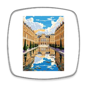 Château de Versailles Ouest décoration affiche de voyage - Magnet carré - blanc - Devant
