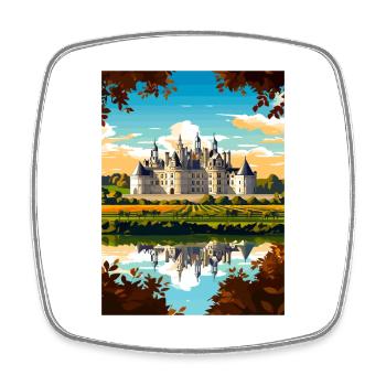 Loire-Tal Frankreich Vintage Reiseposter Souvenir - Viereckiger Kühlschrankmagnet - Weiß - Vorne