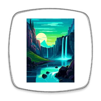 Aurora Borealis Islande Vintage voyage affiche WPA - Magnet carré - blanc - Devant