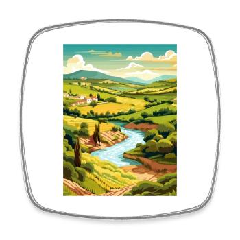 Douro Valley Portugal Vintage Travel Poster WPA - Square fridge magnet - white - Front