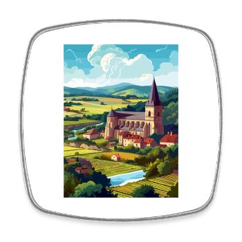 Dordogne Décoration Vintage Voyage Affiche Souvenir - Magnet carré - blanc - Devant