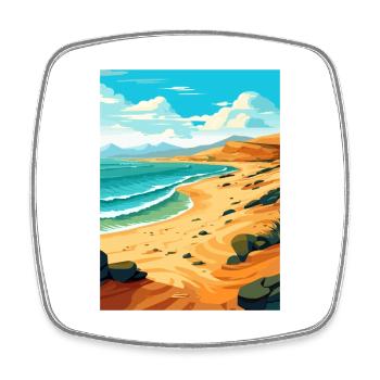 Fuerteventura Spain Vintage Travel Poster Souvenir - Square fridge magnet - white - Front