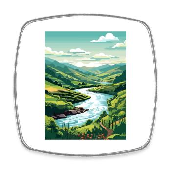 Douro-Tal Portugal Vintage Reiseposter WPA - Viereckiger Kühlschrankmagnet - Weiß - Vorne