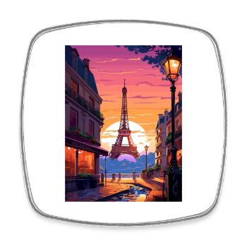 Paris Frankreich Vintage Reiseposter WPA Souvenir - Viereckiger Kühlschrankmagnet - Weiß - Vorne