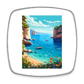 Zakynthos Grèce Décoration Grec Voyage Affiche - Magnet carré - blanc - Devant