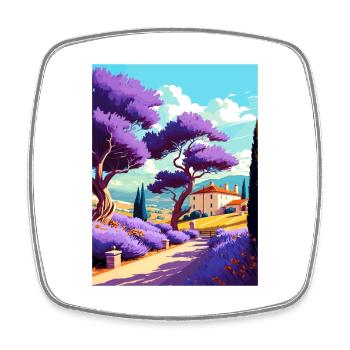 Provence Frankreich Vintage Reiseposter WPA Souvenir - Viereckiger Kühlschrankmagnet - Weiß - Vorne