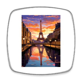 Paris Frankreich Vintage Reiseposter WPA Souvenir - Viereckiger Kühlschrankmagnet - Weiß - Vorne