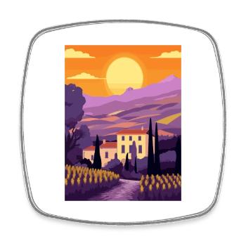 Provence France Vintage Travel Poster WPA Souvenir - Square fridge magnet - white - Front