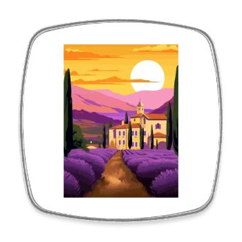 Provence Frankreich Vintage Reiseposter WPA Souvenir - Viereckiger Kühlschrankmagnet - Weiß - Vorne