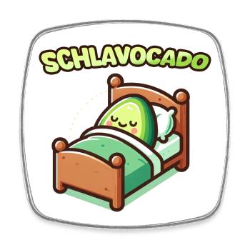 SCHLAVOCADO - Schlafbekleidung - Viereckiger Kühlschrankmagnet - Weiß - Vorne