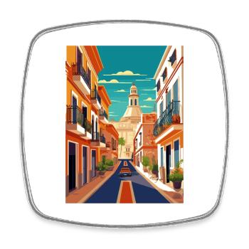 Jerez De La Frontera Espagne Affiche de voyage Vintage - Magnet carré - blanc - Devant