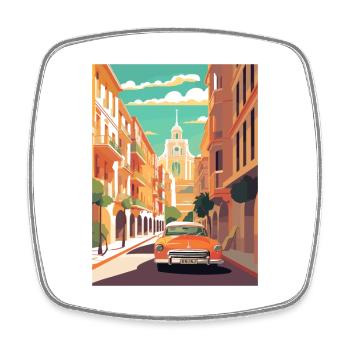 Valencia Spain Vintage Travel Poster WPA Souvenir - Square fridge magnet - white - Front