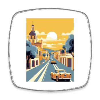 Jerez De La Frontera Spain Vintage Travel Poster - Square fridge magnet - white - Front