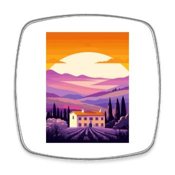 Provence Frankreich Vintage Reiseposter WPA Souvenir - Viereckiger Kühlschrankmagnet - Weiß - Vorne