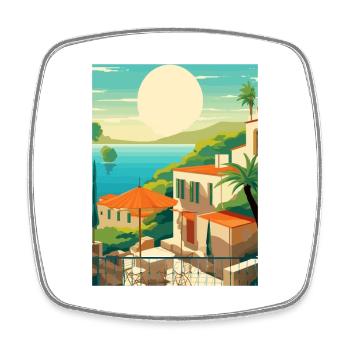 Capri Italien Dekoration Vintage Reiseposter WPA - Viereckiger Kühlschrankmagnet - Weiß - Vorne