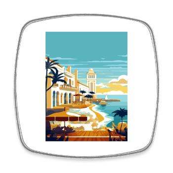 Menorca Spanien Vintage Reiseposter WPA Souvenir - Viereckiger Kühlschrankmagnet - Weiß - Vorne