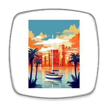 Palma De Mallorca Spanien Vintage Reiseposter WPA - Viereckiger Kühlschrankmagnet - Weiß - Vorne