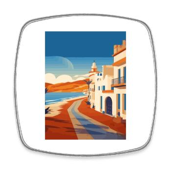 Lanzarote Spanien Vintage Reiseposter WPA Souvenir - Viereckiger Kühlschrankmagnet - Weiß - Vorne
