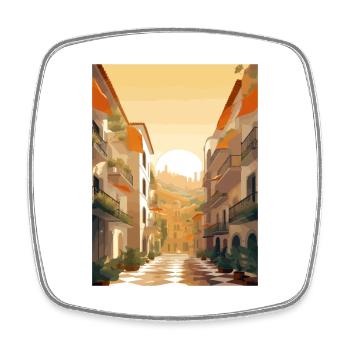 Granada Spain Vintage Travel Poster WPA Souvenir - Square fridge magnet - white - Front