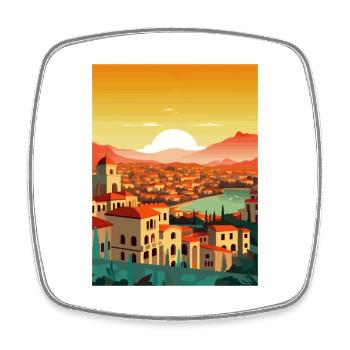 Granada Spain Vintage Travel Poster WPA Souvenir - Square fridge magnet - white - Front
