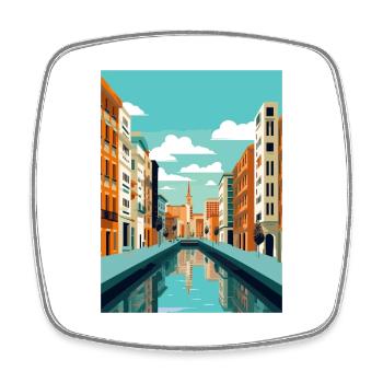 Bilbao Spanien Vintage Reiseposter WPA Souvenir - Viereckiger Kühlschrankmagnet - Weiß - Vorne