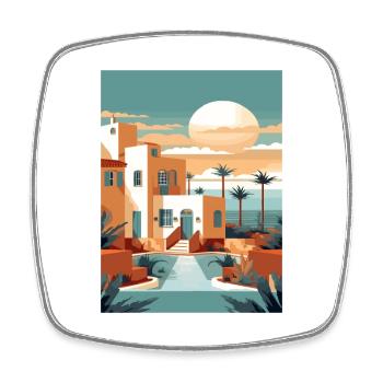 Lanzarote Spanien Vintage Reiseposter WPA Souvenir - Viereckiger Kühlschrankmagnet - Weiß - Vorne