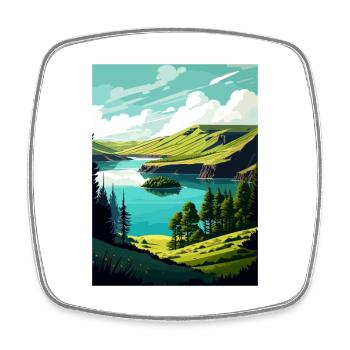The Azores Portugal Vintage Travel Poster Souvenir - Square fridge magnet - white - Front